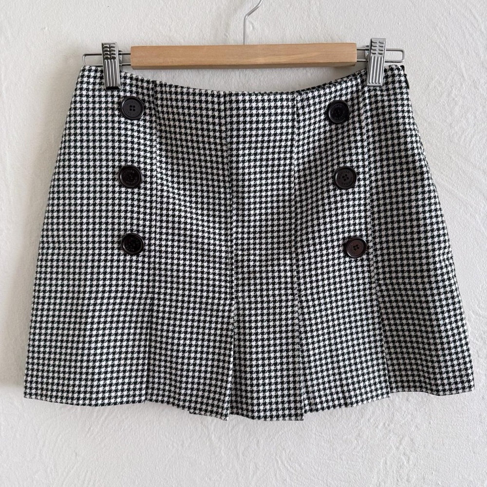 Y2K Morgan De Toi Black and White Houndstooth Mini Skirt